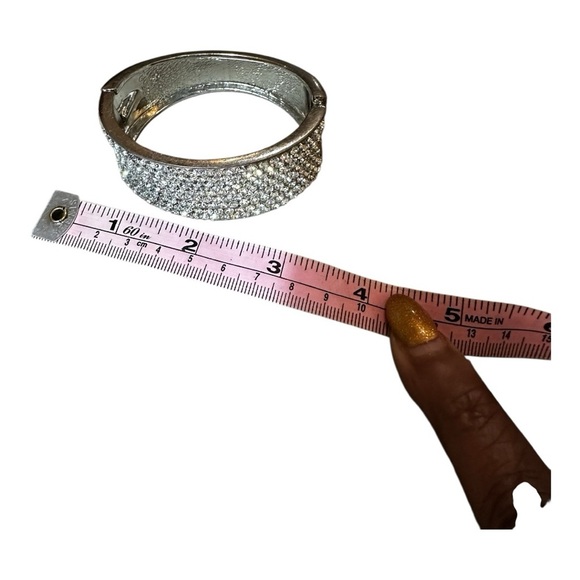 Noir Glam Crystal Hinged Cuff Bracelet - NEW - Picture 8 of 10